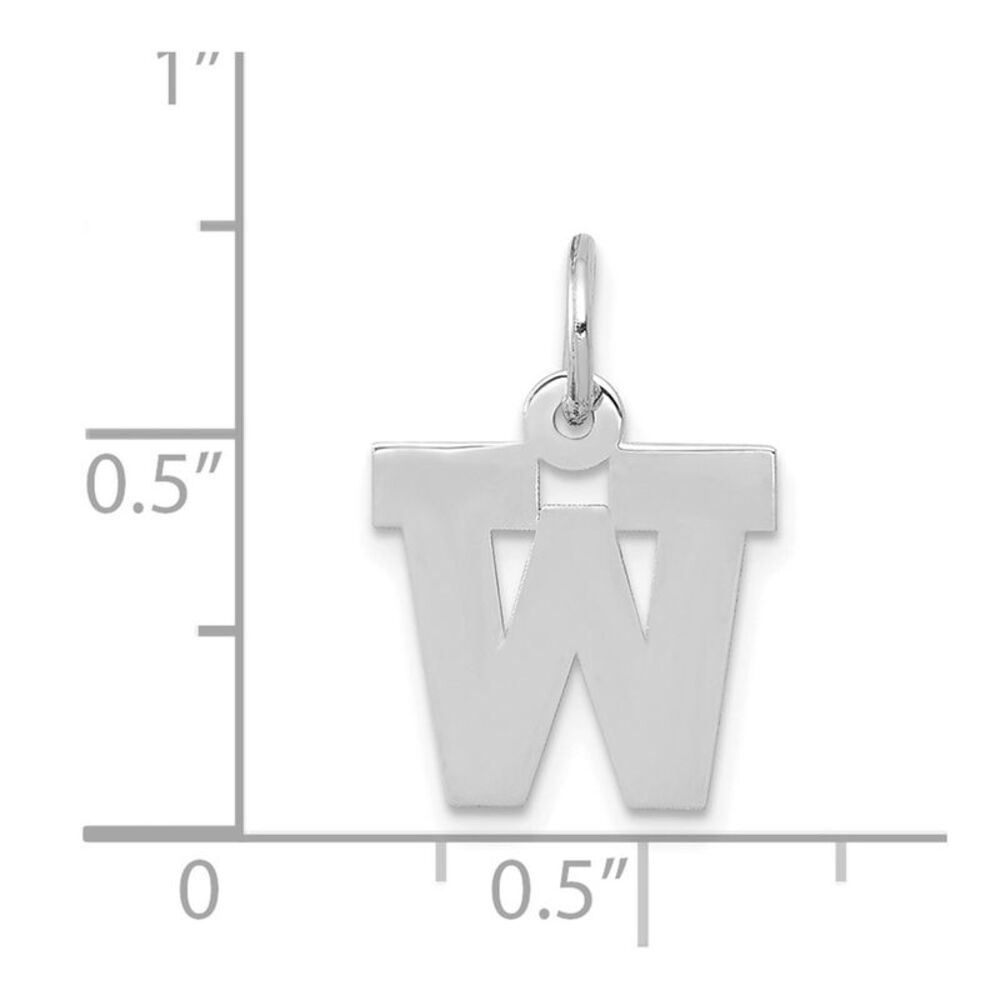 Kazi Luxury 14k White Gold Small Block Letter W I… - image 3